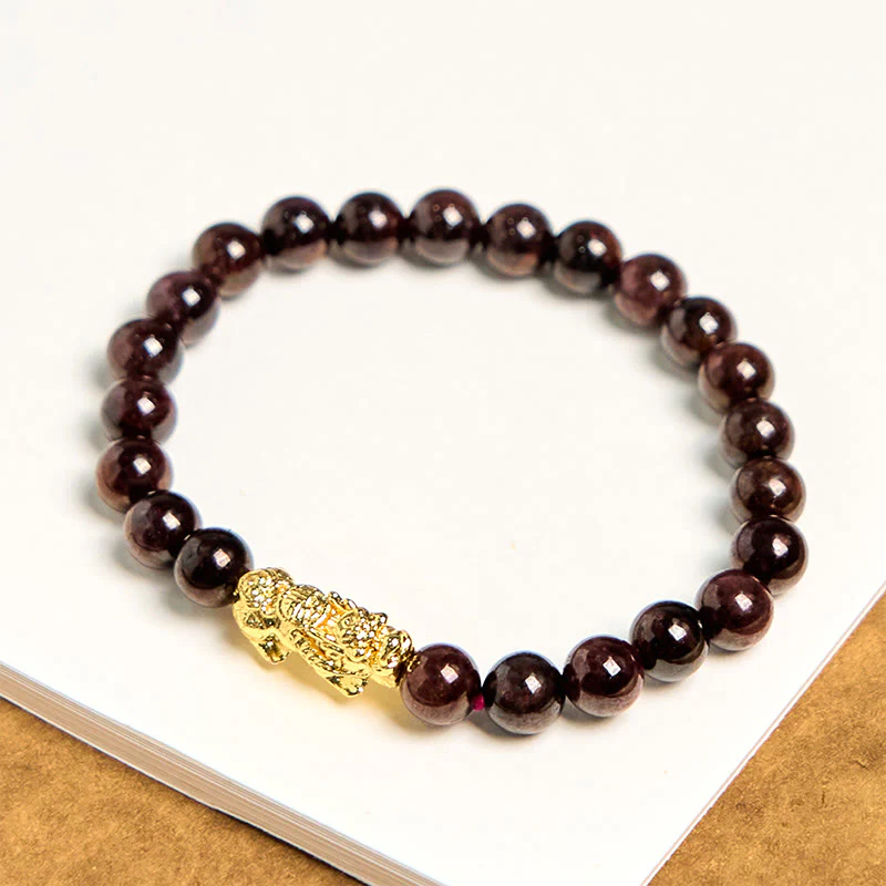 Buddha Stones Natural Garnet Beads PiXiu Protection Bracelet