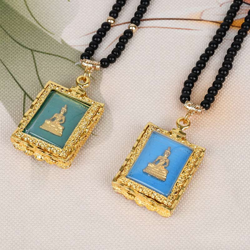 Obsidian Buddha Serenity Pendant Necklace (Extra 30% Off | USE CODE: FS30)