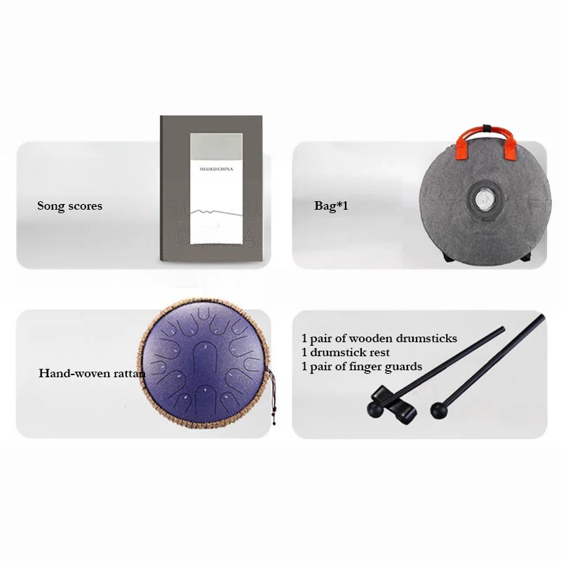 Buddha Stones Steel Tongue Drum Sound Healing Mindfulness Meditation Drum Kit 15 Note 14 Inch Percussion Instrument