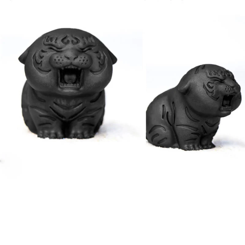Buddha Stones Mini Cute Tiger Iron Powder Rust Cast Resin Statue Home Decoration