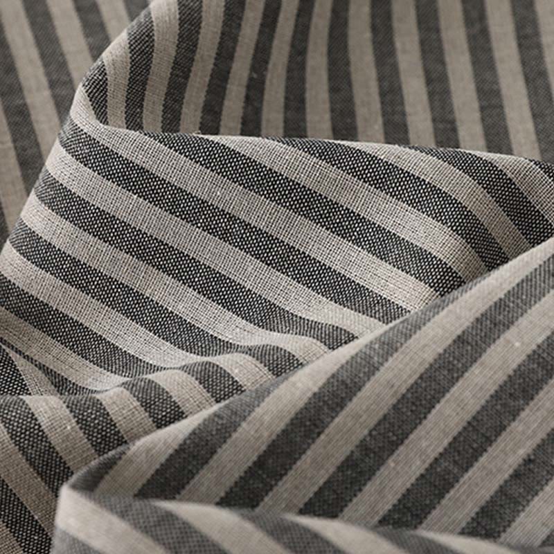 Buddha Stones Commute Striped Drawstring Design Women's Wide Leg Cotton Pants With Pockets