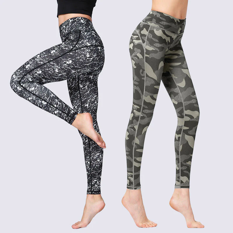 Buddha Stones Camo Print Sports Fitness Yoga High Waist Leggings Women's Yoga Pants