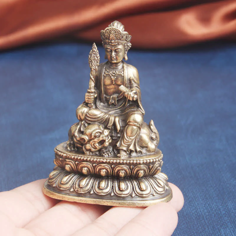 Buddha Stones Manjusri Bodhisattva Serenity Copper Statue Decoration