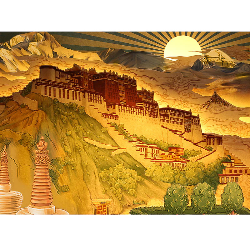 Buddha Stones Tibet Potala Palace Paper LED Carving Lamp Art Night Lights Creative LED Table Lamp