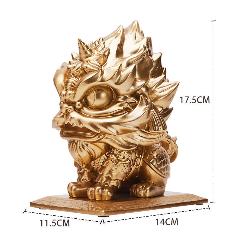 Buddha Stones Lion Statue Strength Resin Home Office Decoration