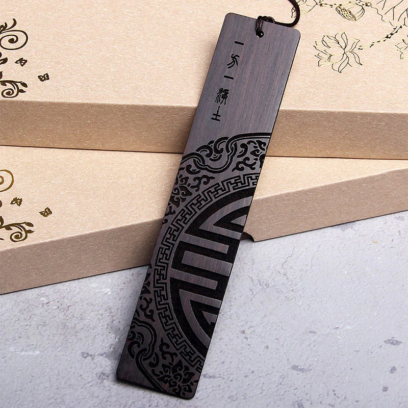 Buddha Stones Zen Enlightenment Quotes Ebony Wood Small Leaf Red Sandalwood Bookmarks With Gift Box (Extra 30% Off | USE CODE: FS30)