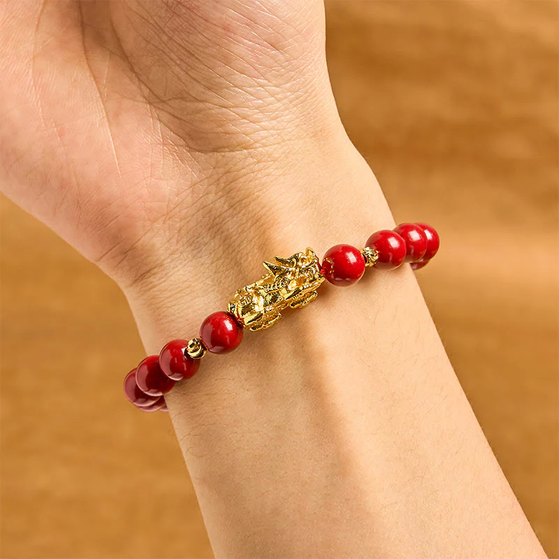 Buddha Stones Cinnabar PiXiu Calm Blessing Bracelet