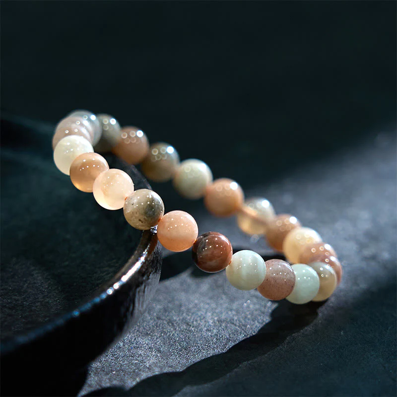 Buddha Stones Peach Moonstone Healing Bracelet