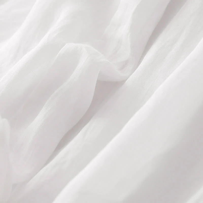 Buddha Stones Summer Embroidery Double Layer Cotton Linen Women's Wide Leg Pants With Pockets