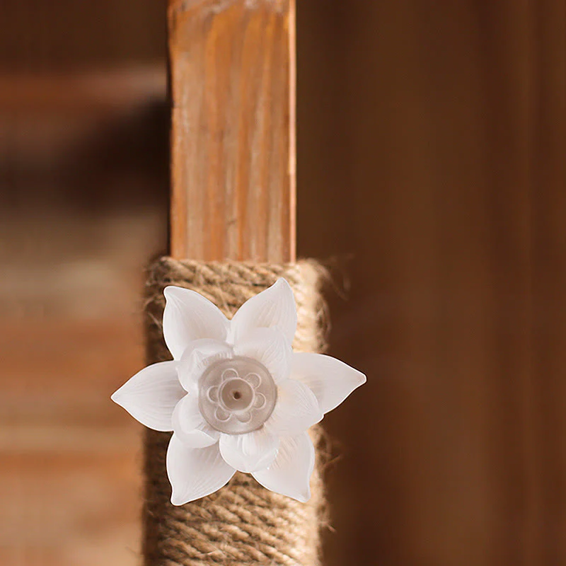 Buddha Stones Mini Lotus Liuli Crystal Healing Meditation Stick Incense Burner