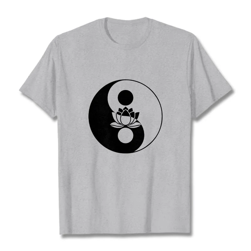 Buddha Stones Yin Yang Lotus Flower Tee T-shirt