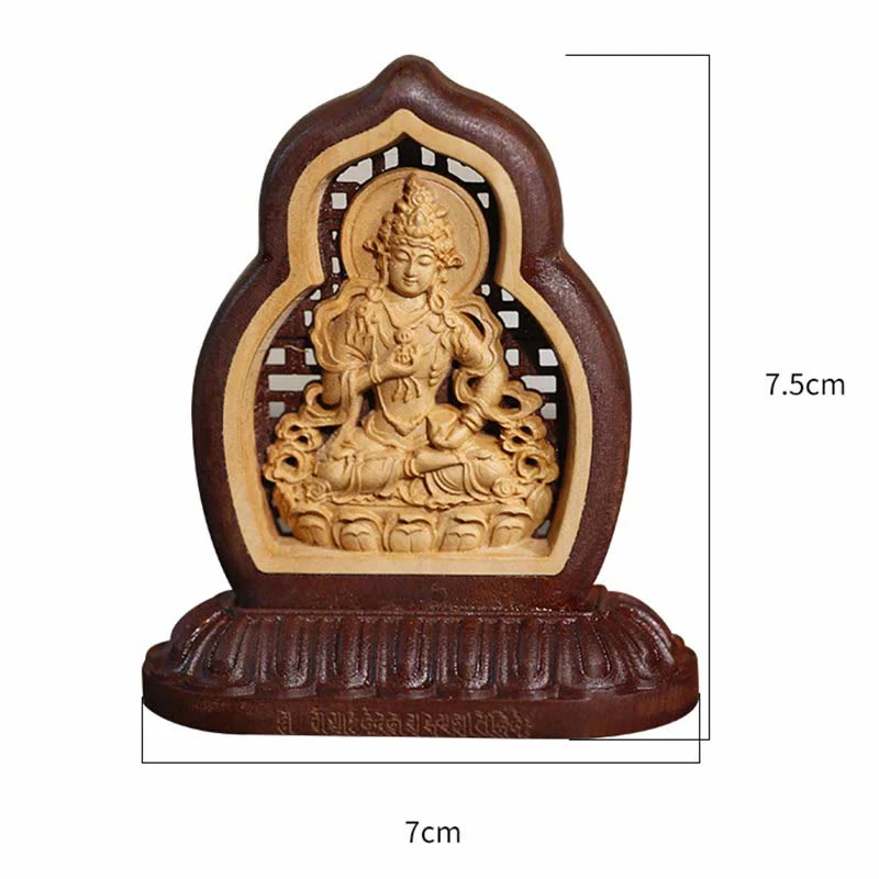 Buddha Stones Vajrasattva Buddha Wood Engraved Compassion Statue Figurine Decoration