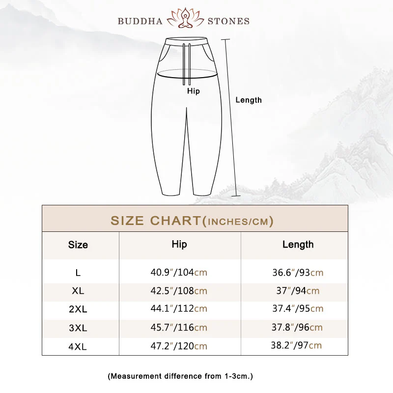 Buddha Stones Plain Design Cotton Women's Pants