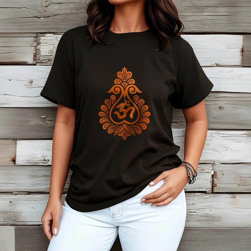 Buddha Stones Gourd OM Symbol Design Tee T-shirt