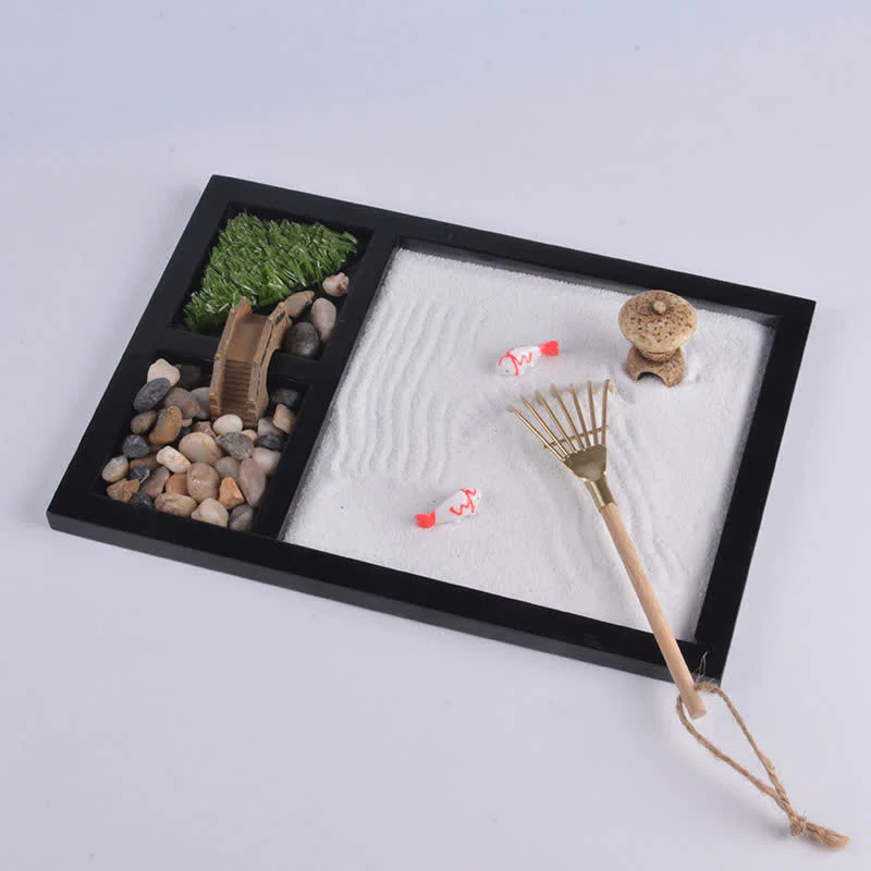 Buddha Stones Koi Fish Small Bridge Calm Peace Meditation Zen Garden Decoration