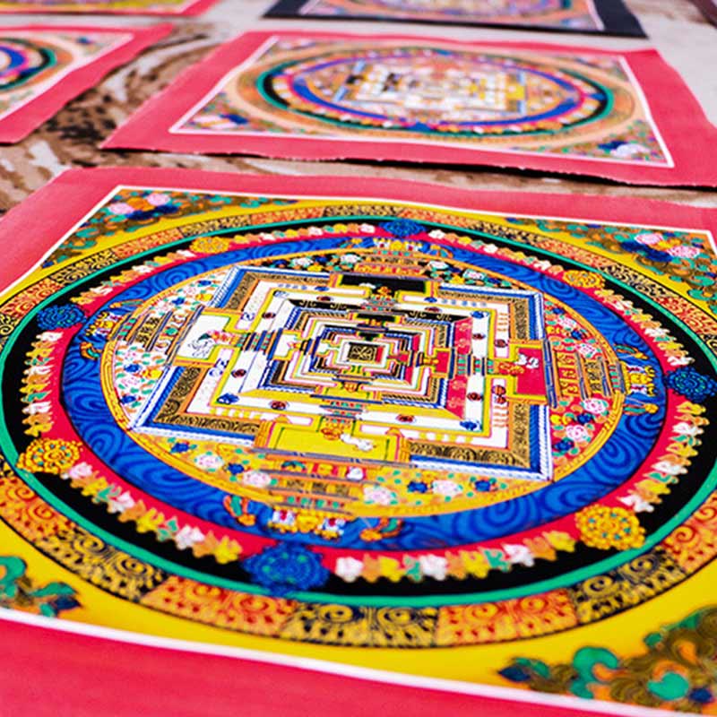 Buddha Stones Tibetan Handmade Thangka Mandala Painting Blind Box Random Color Pattern