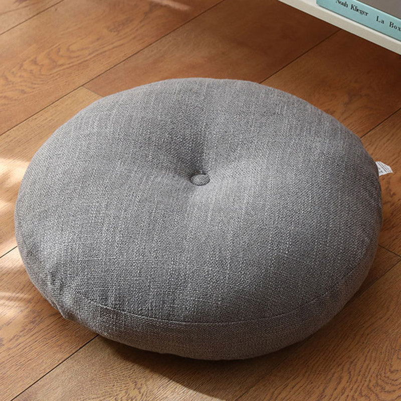 Buddha Stones Lotus Simple Pattern Linen Meditation Seat Cushion Home Living Room Decoration