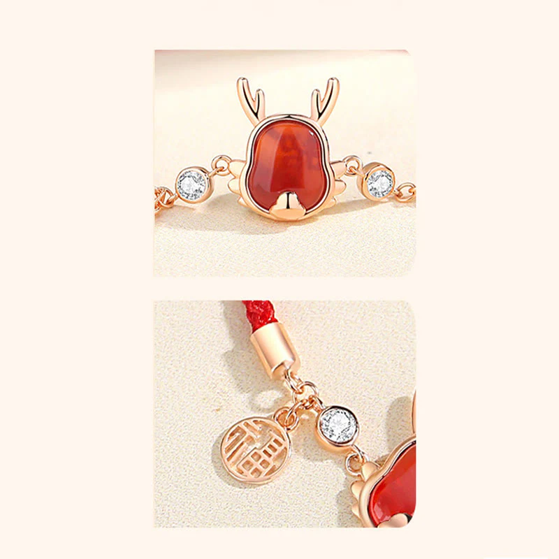 ❗❗❗A Flash Sale- Buddha Stones 925 Sterling Silver Year of the Dragon Natural Red Agate Dragon Attract Fortune Fu Character Strength Bracelet Necklace Pendant Earrings