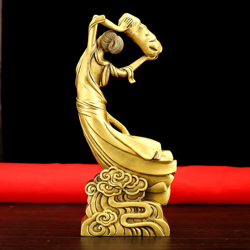 Buddha Stones Bodhisattva Nuwa Mends The Sky Protection Copper Statue Decoration