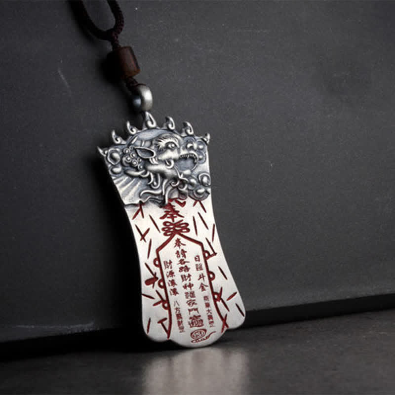 Buddha Stones FengShui Bagua PiXiu Cinnabar Balance Necklace Pendant