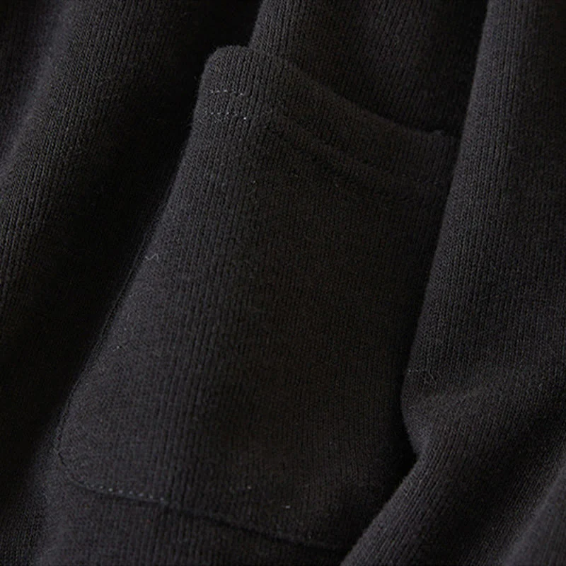 Buddha Stones Plain Buttons Women's Cotton Hooded Jacket With Pockets