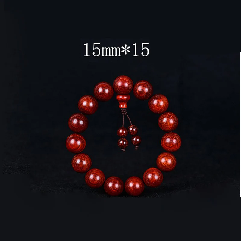 Buddha Stones Tibetan Small Leaf Red Sandalwood Balance Bracelet