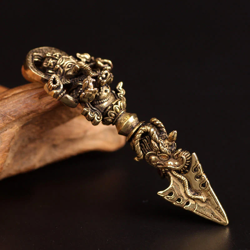 Buddha Stones Tibetan Ganesh Ganpati Elephant God of Wealth Dorje Vajra Spiritual Power Necklace Pendant