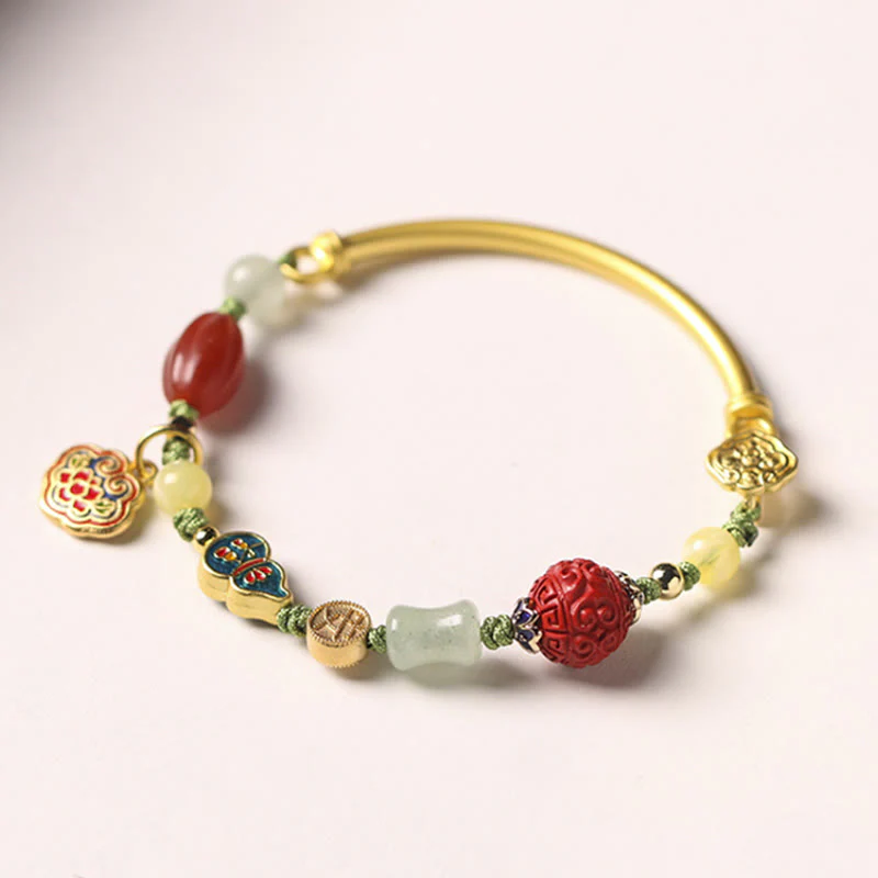 Buddha Stones Tibetan Auspicious Clouds Fortune Happiness Wealth Luck Bracelet