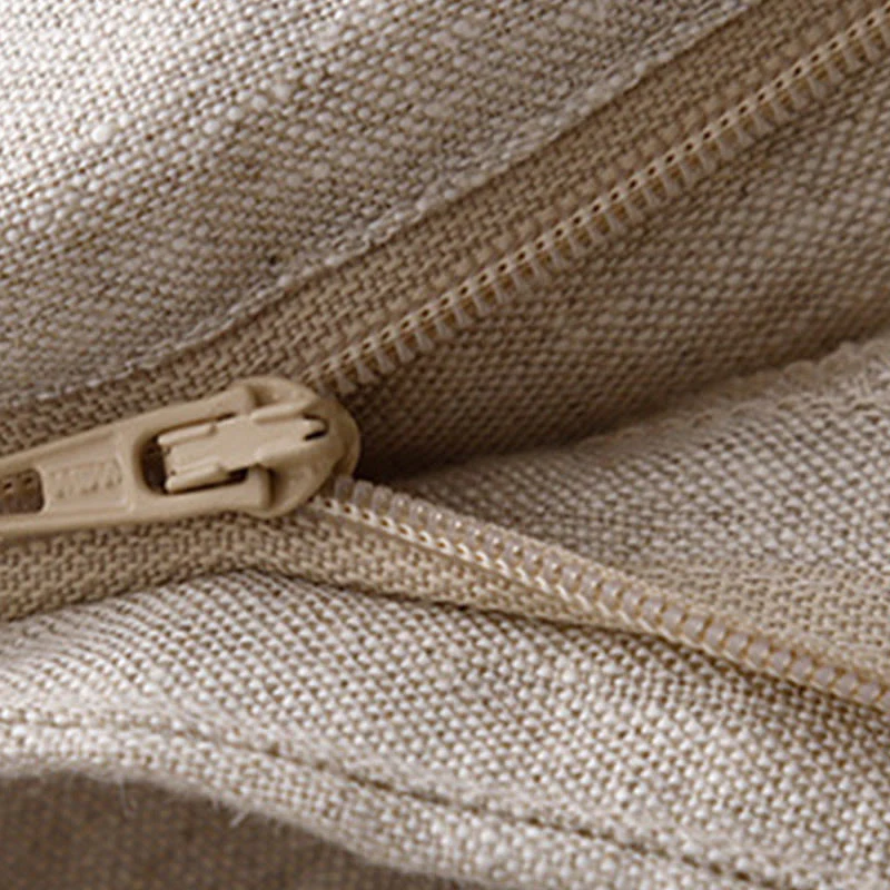 Buddha Stones Summer Casual Simple Design Linen Women's Wide Leg Pants With Zipper Pockets