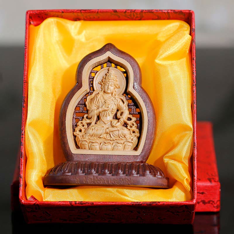 Buddha Stones Vajrasattva Buddha Wood Engraved Compassion Statue Figurine Decoration