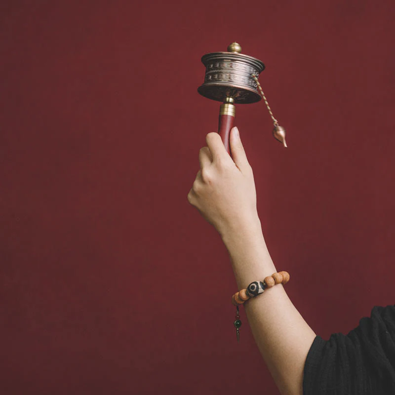 Buddha Stones Tibet Bodhi Seed Dzi Bead Peace Charm Wrist Mala Bracelet