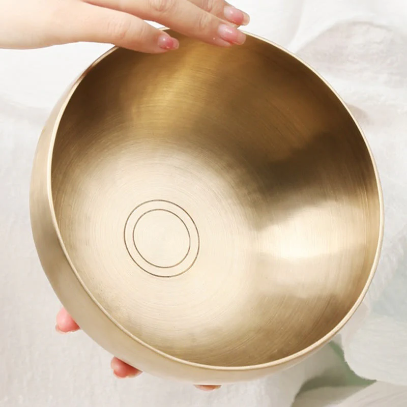 Buddha Stones Handmade Nepal Golden Singing Bowl for Healing and Meditation Sound Bowl Set