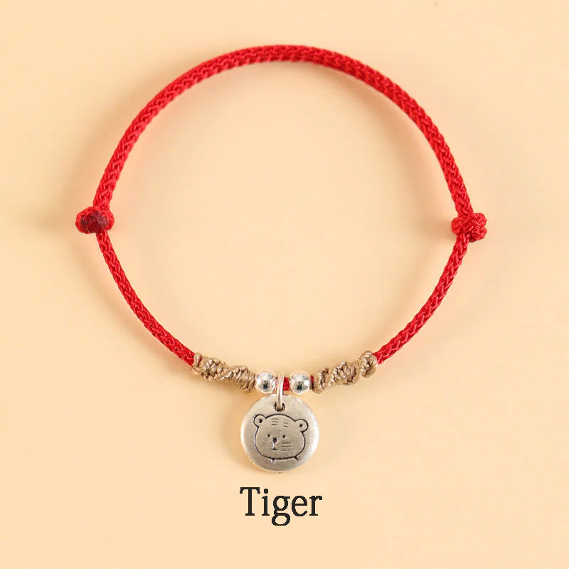Buddha Stones Handmade 999 Sterling Silver Year of the Dragon Cute Chinese Zodiac Luck Braided Bracelet (Extra 30% Off | USE CODE: FS30)