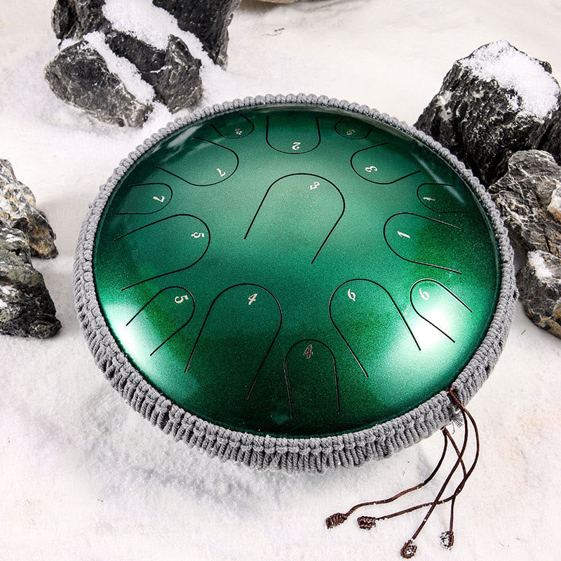 Buddha Stones Steel Tongue Drum Sound Healing Mindfulness Meditation Drum Kit 15 Note 14 Inch Percussion Instrument