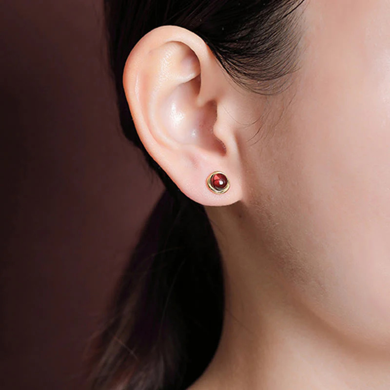 Buddha Stones 925 Sterling Silver Hetian Jade Agate Amber Luck Earrings