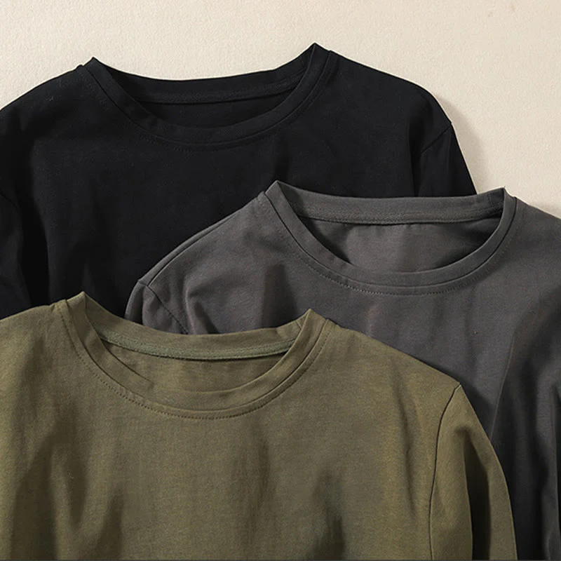 Buddha Stones Casual Pure Irregular Hem Cotton Linen Women's Long Sleeve T-shirt