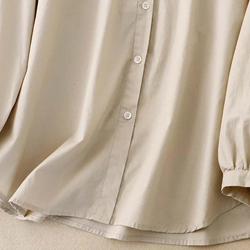 Buddha Stones Plain Stand Collar Women's Cotton Corduroy Jacket