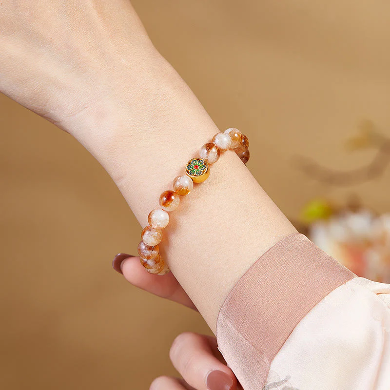 Buddha Stones 999 Sterling Silver Om Mani Padme Hum Citrine Protection Bracelet