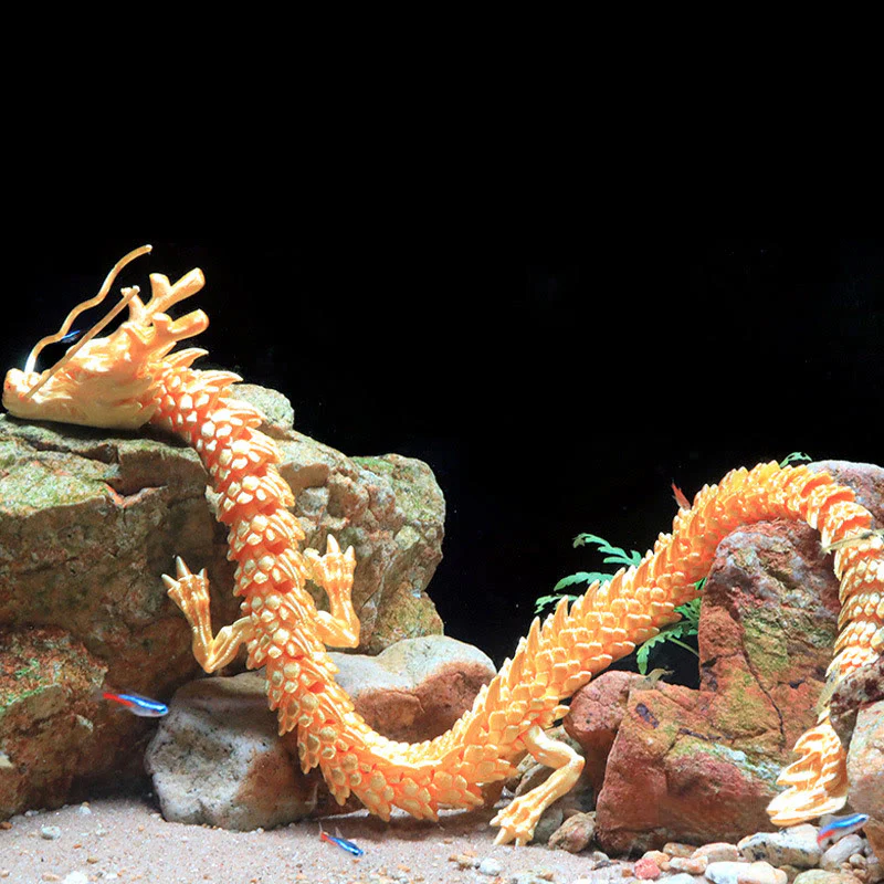 Buddha Stones Feng Shui Dragon Luminous 3D Printed Dragon Luck Success Home Decoration