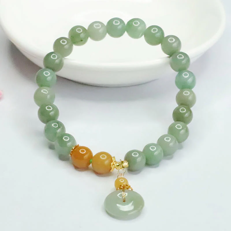 Buddha Stones Jade Beads Peace Buckle Prosperity Abundance Bracelet