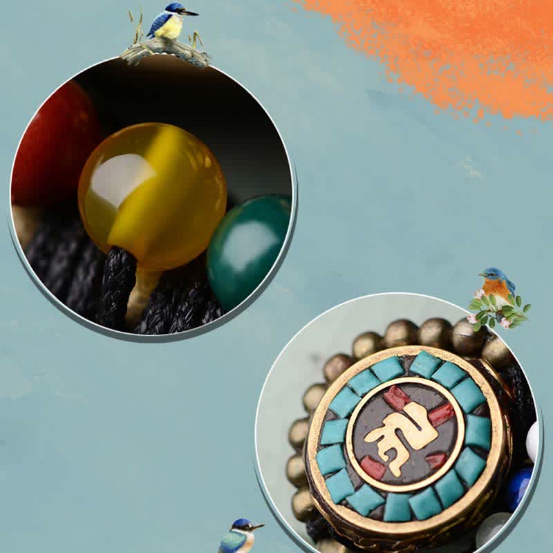 Buddha Stones Tibetan Turquoise Agate Protection Hairpin Decorations