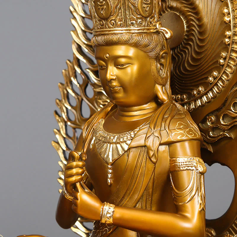 Buddha Stones Tathagata Buddha Figurine Serenity Copper Statue Home Offering Decoration