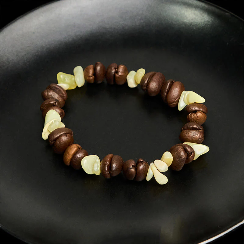 Buddha Stones Handmade Natural Coffee Beans Amethyst Citrine Amazonite Irregular Crystal Bracelet