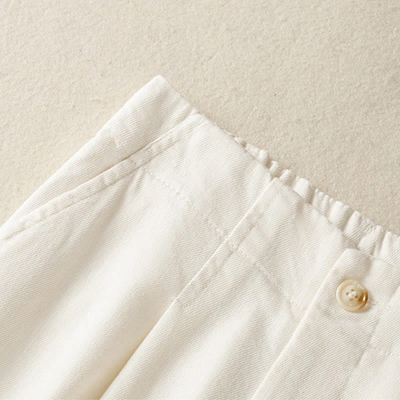 Buddha Stones Casual Lace Patchwork Design High Waist Women's Wide Leg Ankle-Length Pants With Pockets Zipper