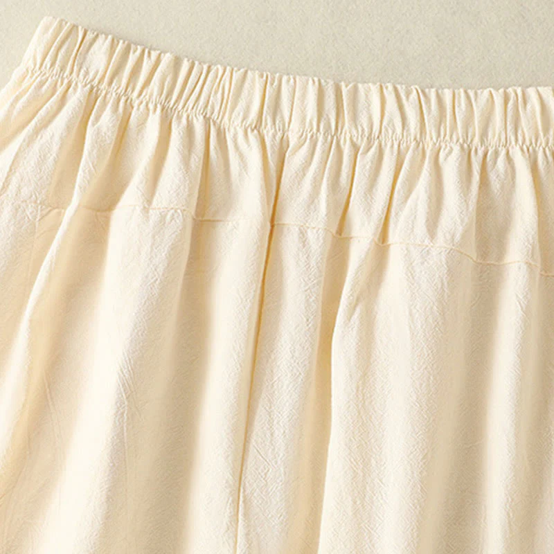 Buddha Stones 2pcs Plain Women's Short Sleeve Shirt Harem Pants Meditation Clothing Set