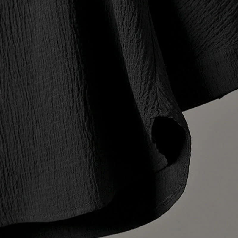 Buddha Stones Casual V-Neck Three Quarter Sleeve Men's Shirt