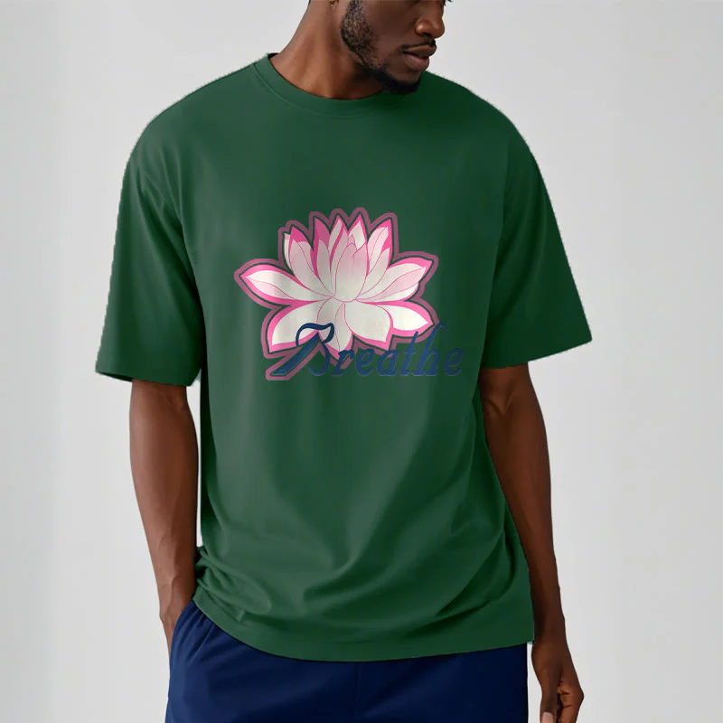 Buddha Stones BREATHE Lotus Flower Tee T-shirt