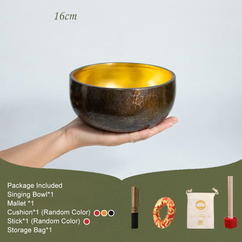 Buddha Stones Tibetan Meditation Sound Bowl Handcrafted Healing Yoga Mindfulness Singing Bowl Set