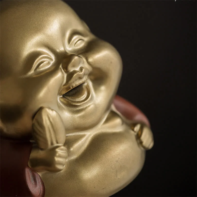 Buddha Stones Little Buddha Laughing Buddha Ceramic Healing Incense Burner