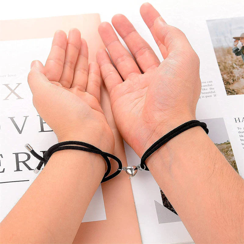 2Pcs Love Magnetic Couple String Strength Bracelet
